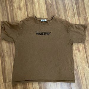Streetwear Oversized Brown Tee Graphic print funny quote with size L